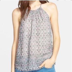 Joie Silk Floral Halter Tank Top High Neck Women’s Sz Small